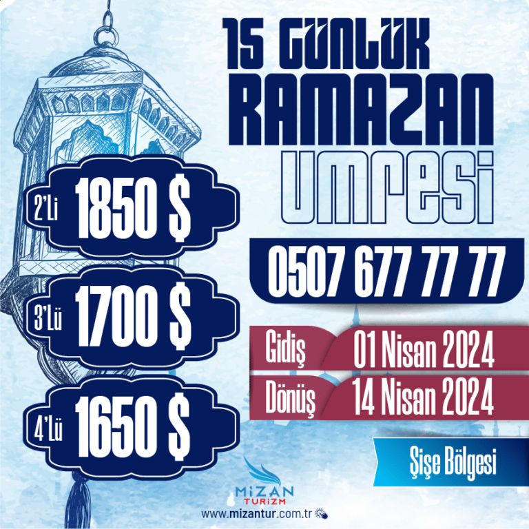 Ramazan Umre Fiyatları 2025 1650 Usd'den (55.040 TL ortalama