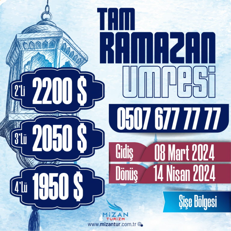 Ramazan Umre Fiyatları 2025 1650 Usd'den (55.040 TL ortalama