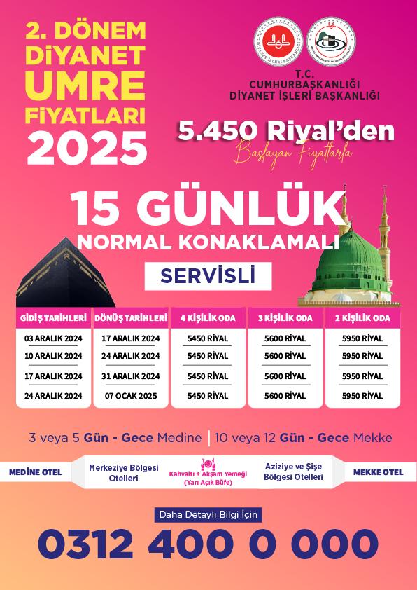 Diyanet umre fiyatları 2025 2. dönem - Umre kaç TL - Diyanet umre fiyatları kaç para