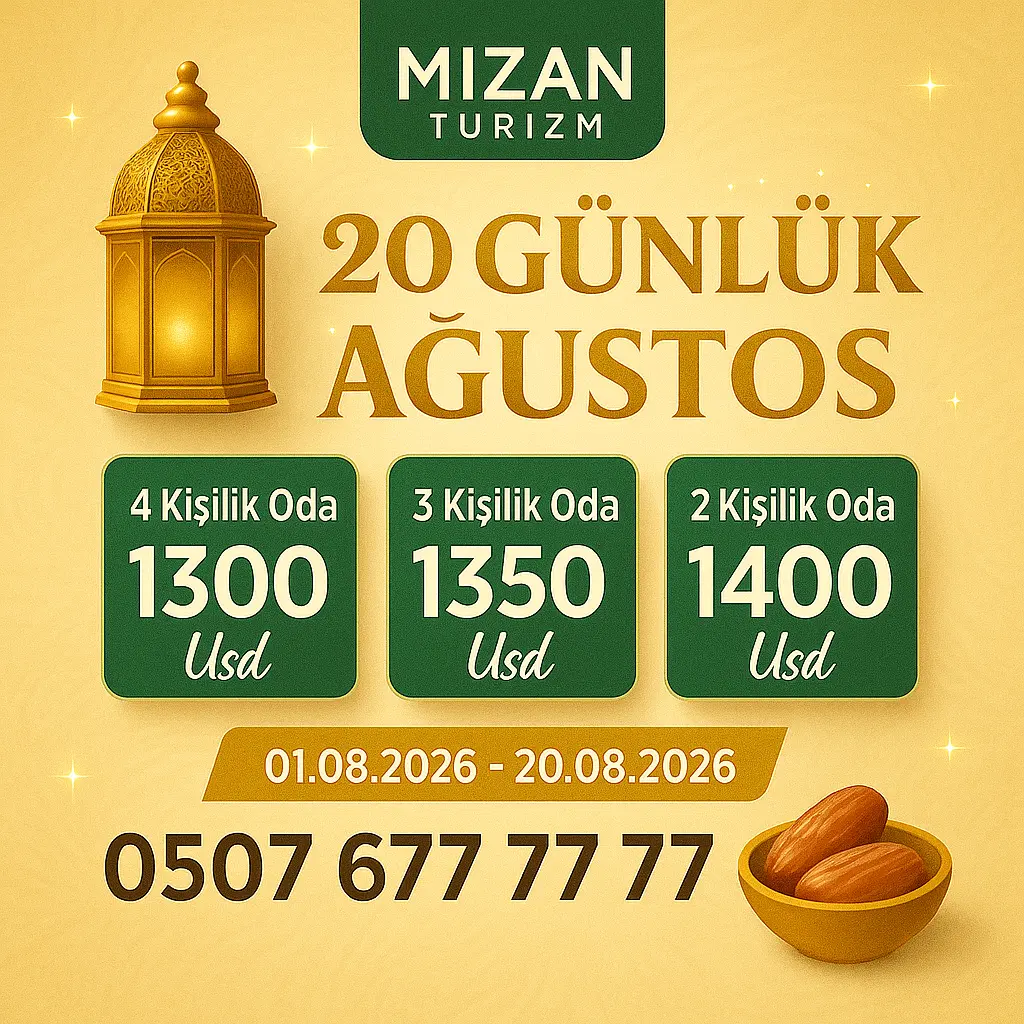 20 günlük ağustos umresi 2025 umre fiyatları