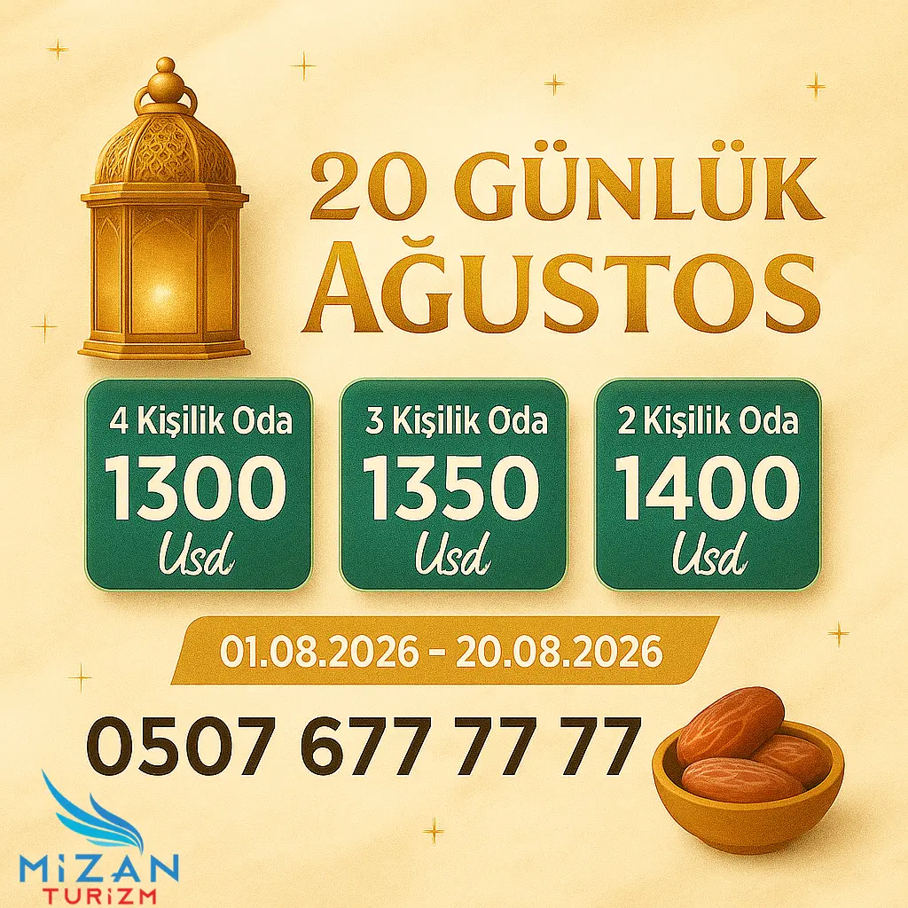 20 günlük ağustos umresi 2025 umre fiyatları
