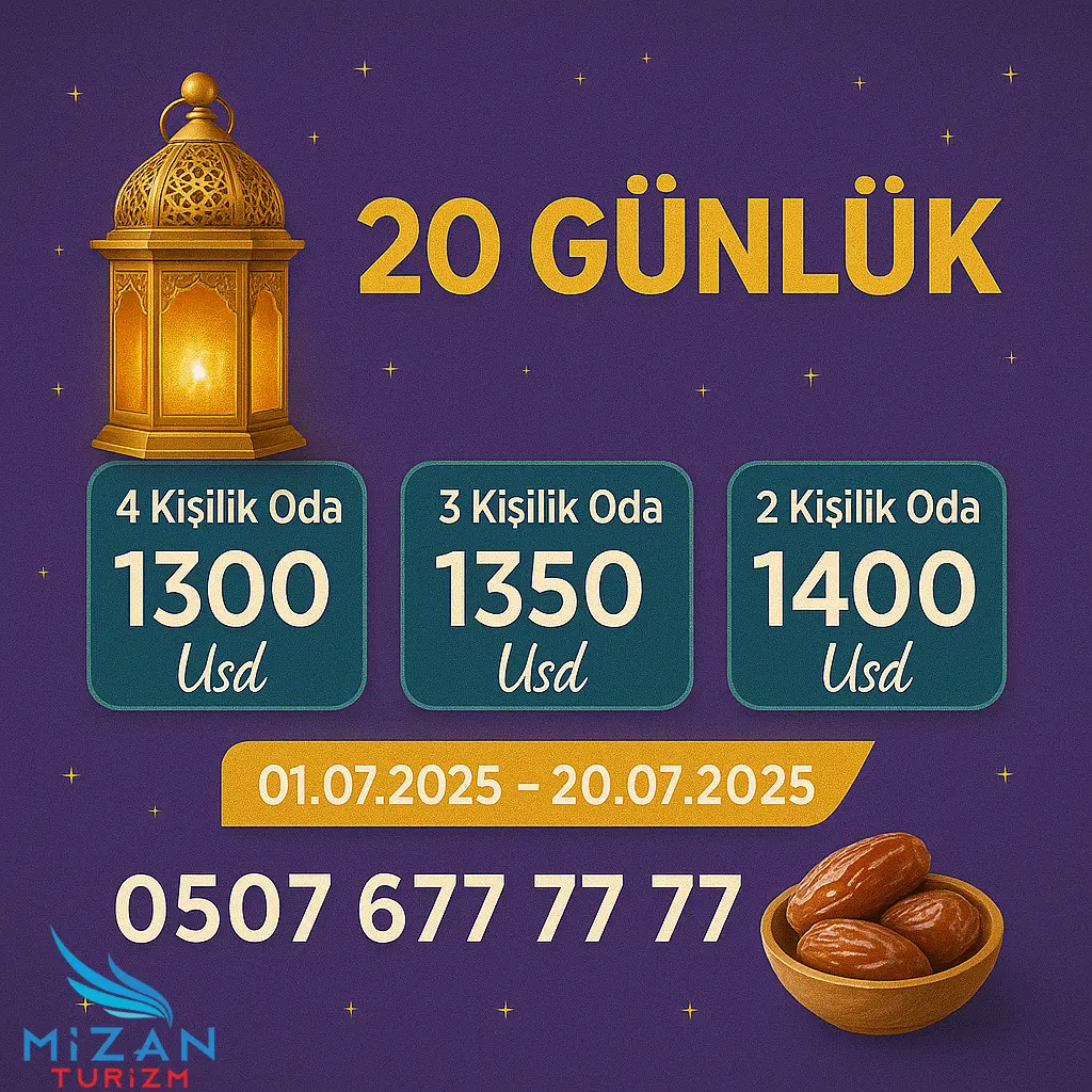 20 günlük temmuz umresi 2025 umre