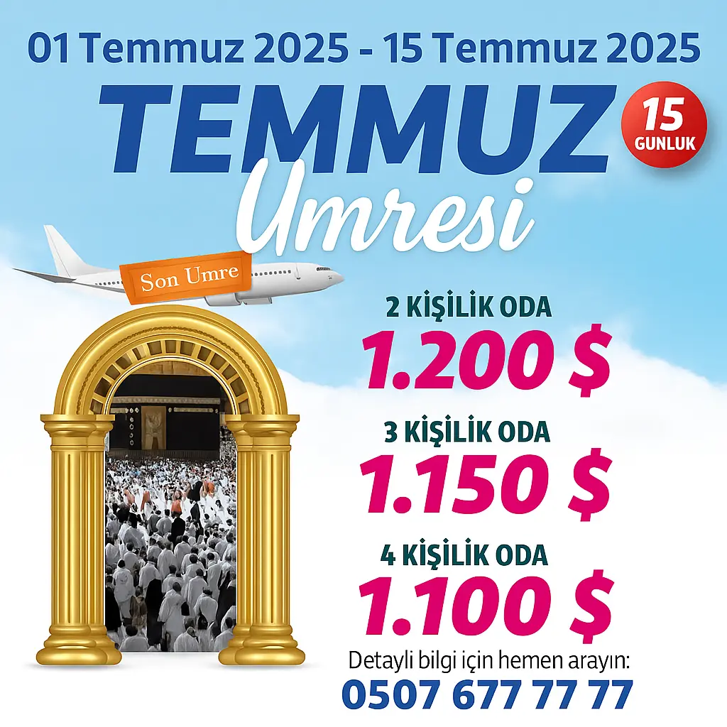 temmuz-umre-fiyat-listesi-2026-hisar-turizm 15 günlük